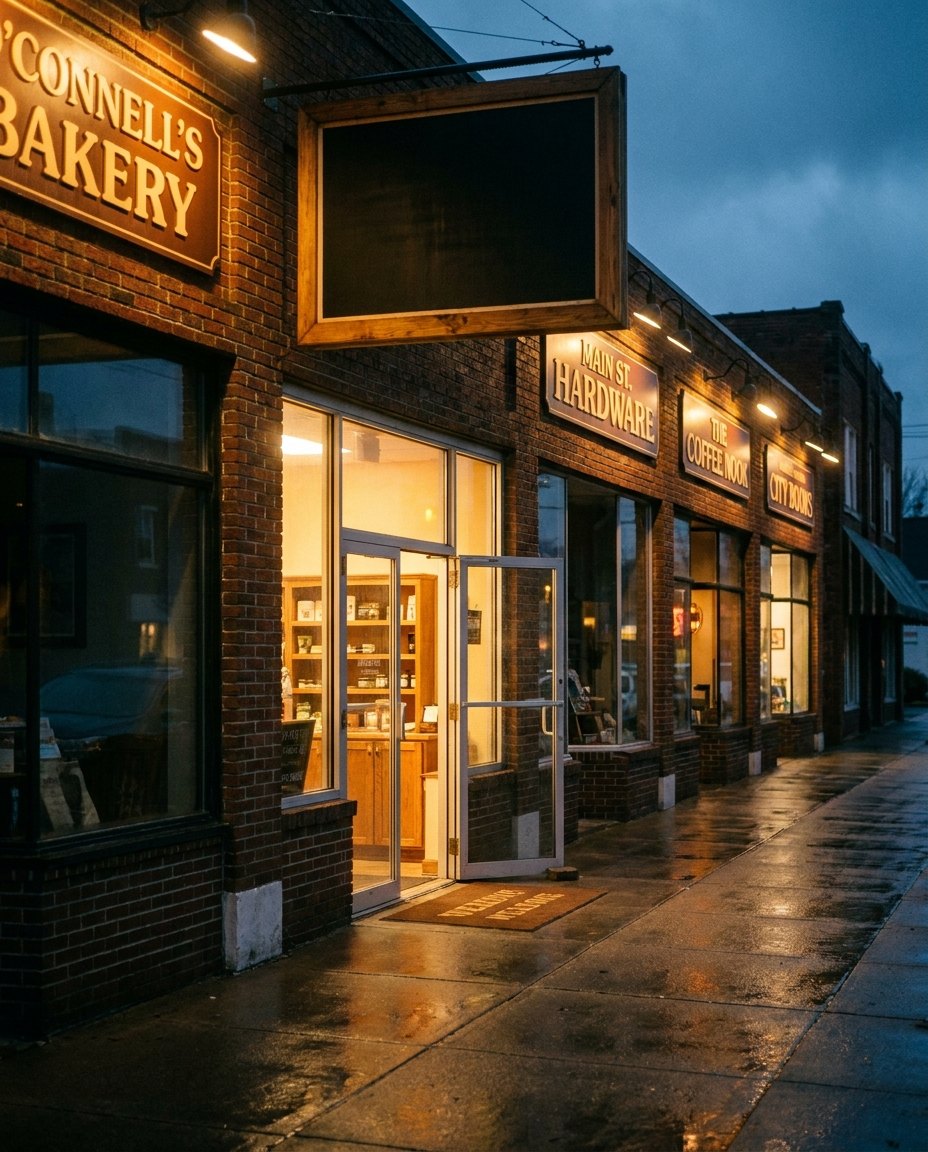 Blue hour, the blank sign