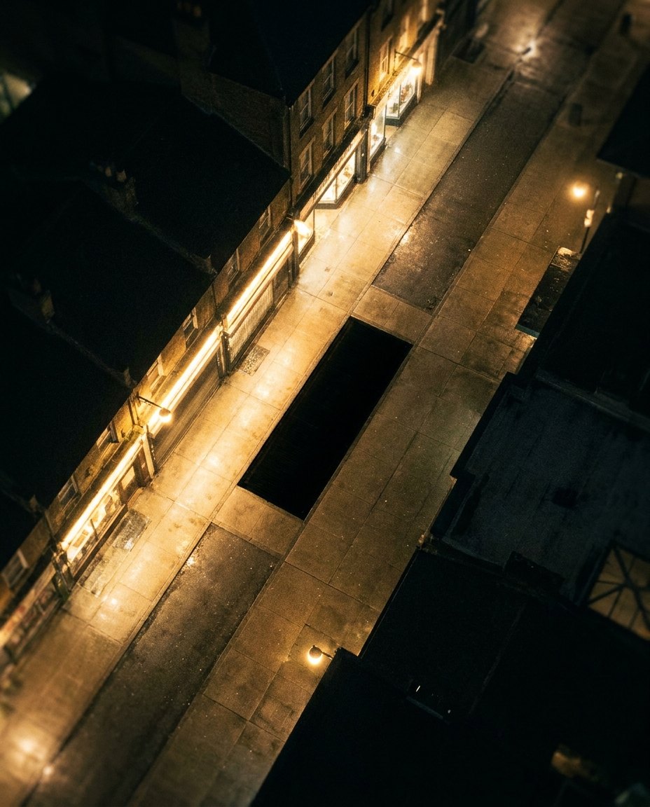 Top down, the void in the light